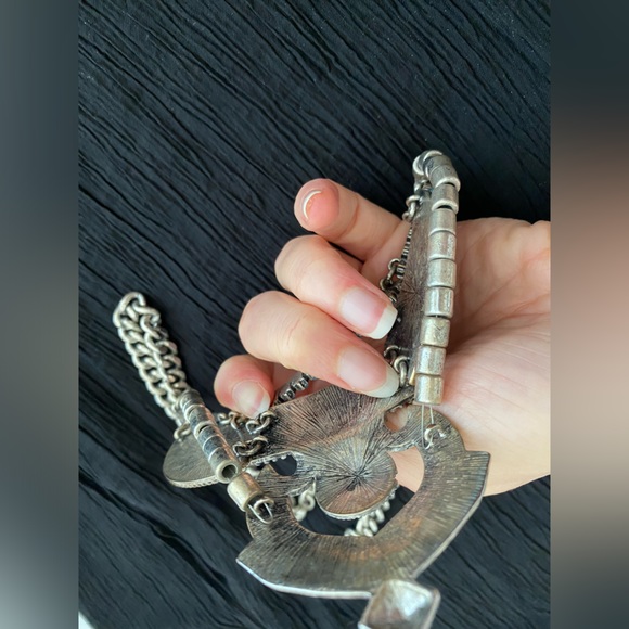 Sugarfix By Bauble Bar Silver-tone Statement Turquoise Dangling Bib - Picture 9 of 15